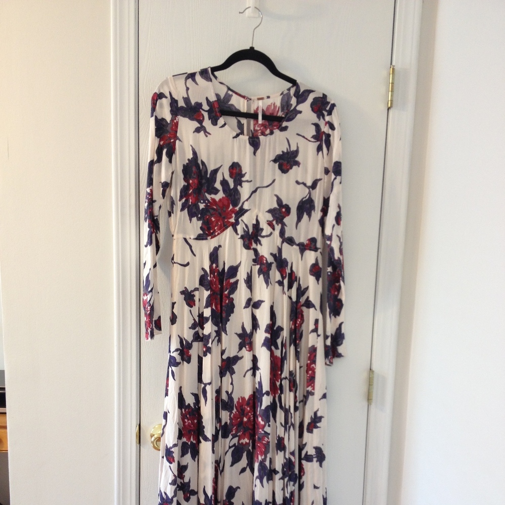Free People Maxi Summer Floral Dress Long Sleeves